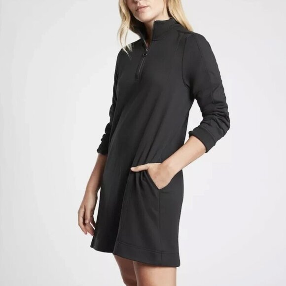 Athleta West Town‎ dress black quarter zip size Small Petite - Picture 3 of 14
